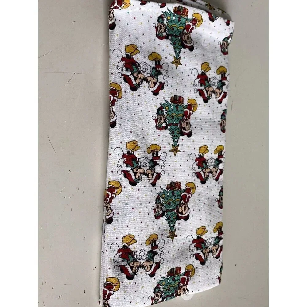2 Pack Disney Mickey and Minnie Mouse Christmas Tree‎ Kitchen Towels Holiday NEW